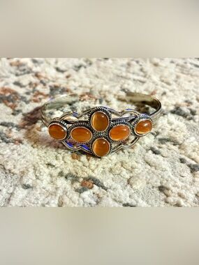 Brown Stone Cuff Bracelet Like New